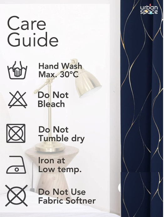 URBAN SPACE |  Navy Blue & Gold-Toned Black Out Door Curtain