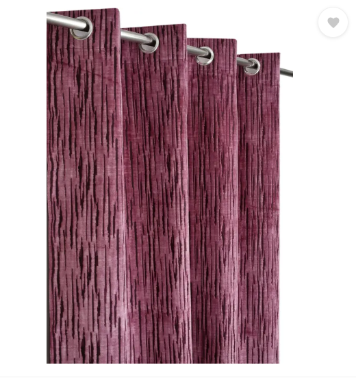 Kraftiq Homes | 152 cm (5 ft) Polyester Room Darkening Window Curtain (Pack Of 2)  (Printed, Self Design, Wine)