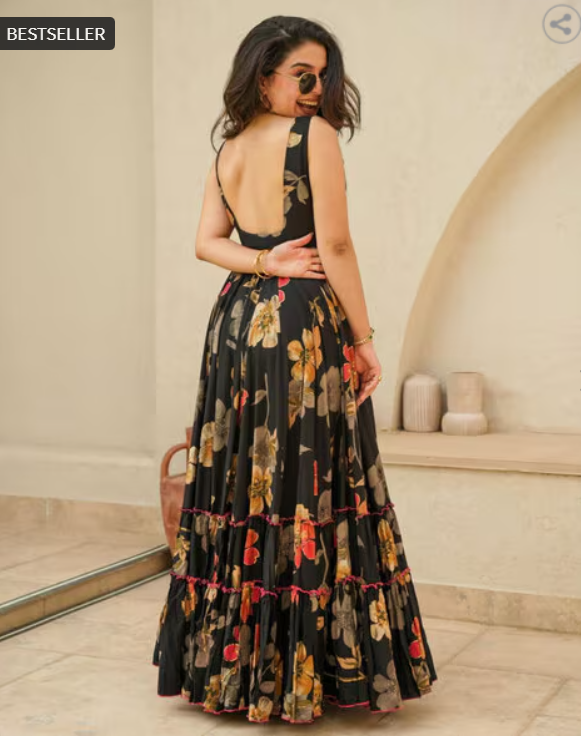 NYRIKA Women Floral Printed Gown Dress
