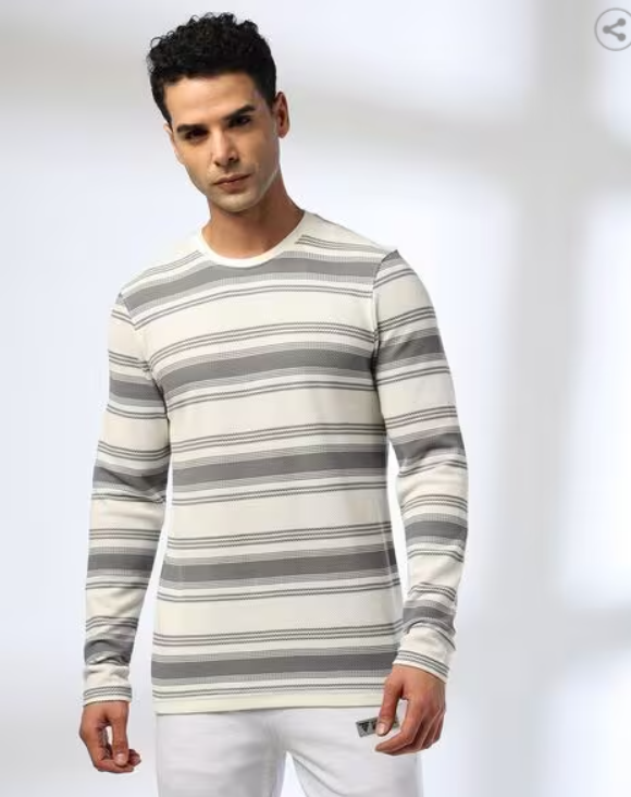 TEAMSPIRIT Striped Crew-Neck T-Shirt