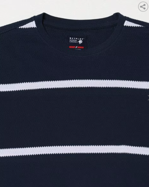 NETPLAY FOR TRENDS SELECT | Men Striped Regular Fit Crew-Neck T-Shirt