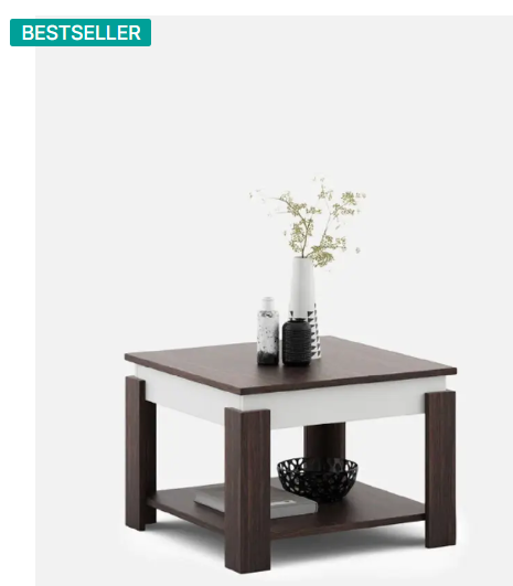 Allie Wood Alex Engineered Wood Coffee Table (Finish Color - Walnut Colour, Pre-assembled)