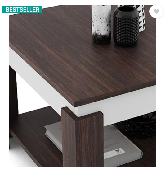 Allie Wood Alex Engineered Wood Coffee Table (Finish Color - Walnut Colour, Pre-assembled)