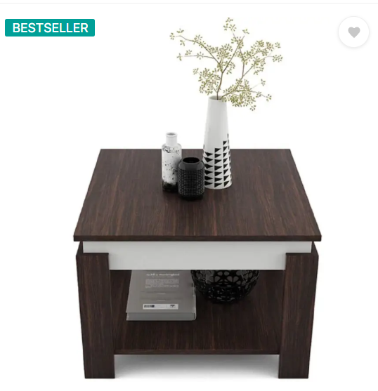 Allie Wood Alex Engineered Wood Coffee Table (Finish Color - Walnut Colour, Pre-assembled)