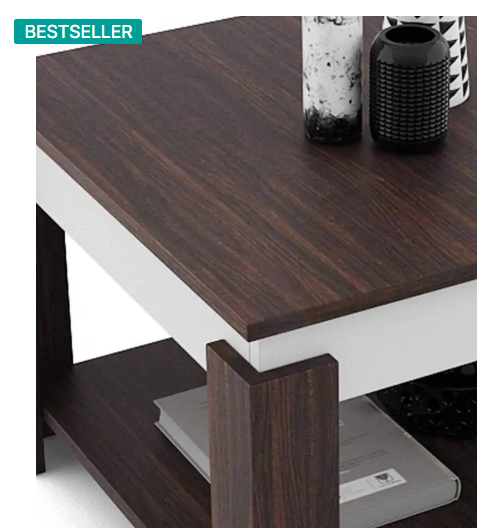 Allie Wood Alex Engineered Wood Coffee Table (Finish Color - Walnut Colour, Pre-assembled)