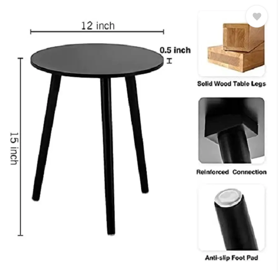 Device Bas with BROWN ART SHOPPEE Round Side Table, Nightstand Coffee End Table for Living Room, Bedroom Engineered Wood Coffee Table (Finish Color - Blue, DIY(Do-It-Yourself))