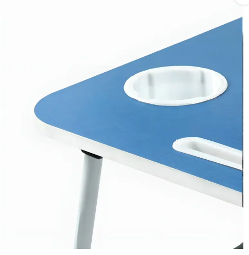 Floresta Wud Engineered Wood Foldable Kid's Study Table With Cup Holder | Laptop Table Engineered Wood Study Table  (Finish Color - Blue, Pre-assembled)