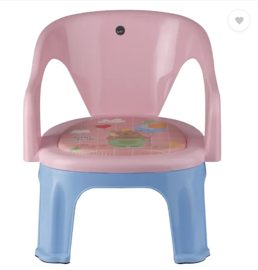Sukhson India Kids Strong and Durable Plastic Chair with Cushion Base Plastic Chair (Finish Color - Pink, DIY(Do-It-Yourself))