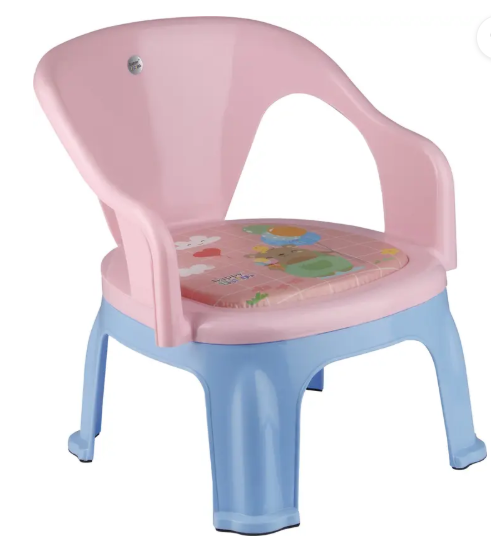 Sukhson India Kids Strong and Durable Plastic Chair with Cushion Base Plastic Chair (Finish Color - Pink, DIY(Do-It-Yourself))