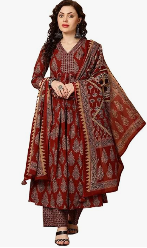 KLOSIA Women Printed Kurta and Pant Set with Dupatta