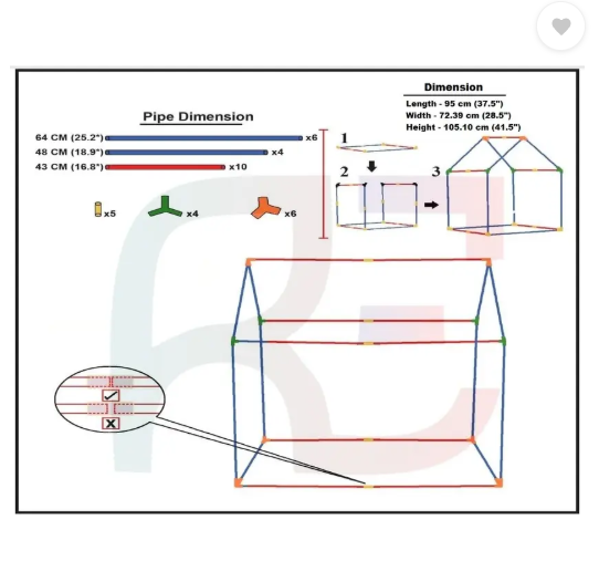 dhruvayfab Unicorn Play Tent House For 3-8 Year Boy And Girls (Pink)