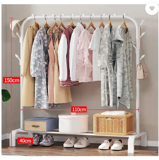 Sasimo 1 Door 2 Shelf Open Coat clothes hanger stand PP PC Collapsible Wardrobe  (Finish Color - .White, DIY(Do-It-Yourself))