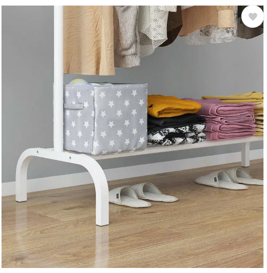 Sasimo 1 Door 2 Shelf Open Coat clothes hanger stand PP PC Collapsible Wardrobe  (Finish Color - .White, DIY(Do-It-Yourself))