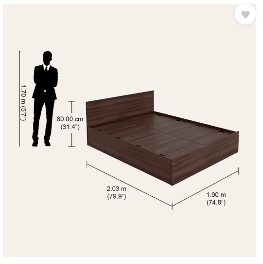 Godrej Interio Ewa Engineered Wood King Box Bed  (Finish Color - Brown, Delivery Condition - Knock Down)
