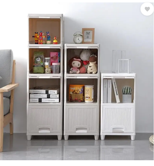 Sasimo 3-Door 3-Shelf Plastic foldable Cupboard PC Collapsible Wardrobe (Finish Color - 3,White, DIY(Do-It-Yourself))