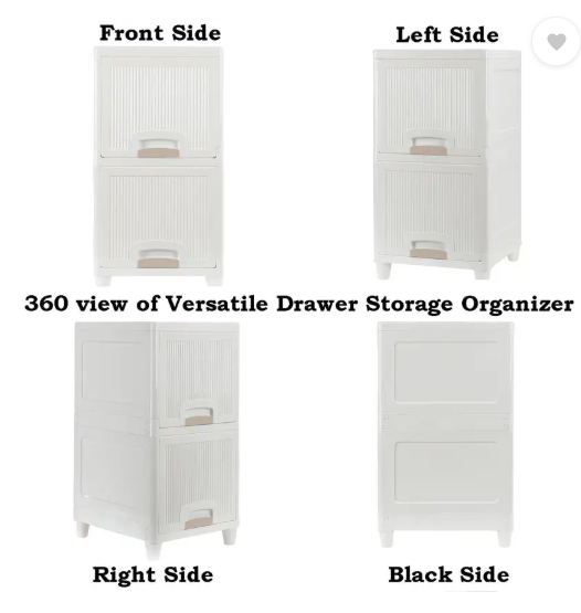 Sasimo 3-Door 3-Shelf Plastic foldable Cupboard PC Collapsible Wardrobe (Finish Color - 3,White, DIY(Do-It-Yourself))