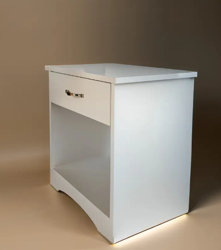 TRUE FURNITURE Night stand/End Side/Bed side/Sofa Side Table for Bedroom/Living Room/Office Engineered Wood Side Table (Finish Color - White Finish1, Pre-assembled)