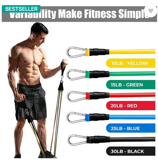YIXTY Resistance Bands Set for Exercise, Stretching, and Workout Toning Resistance Tube  (Multicolor)