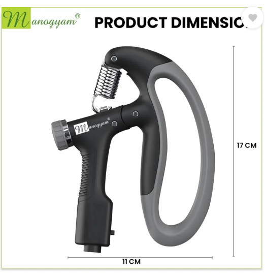 Manogyam Professional Training Adjustable Electronic Muscle Training 10-100KG Hand Grip/Fitness Grip  (Black)