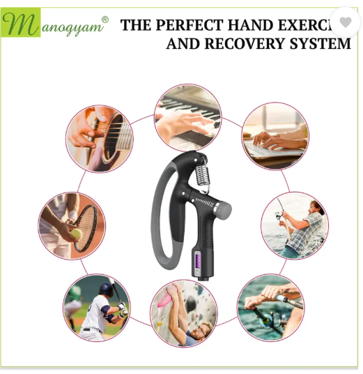 Manogyam Professional Training Adjustable Electronic Muscle Training 10-100KG Hand Grip/Fitness Grip  (Black)