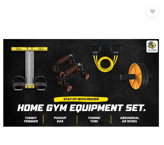 PRO365 Combo Of Double TT, Pushup Bar, Toning Tube and Abdominal Wheel for Ab exerciser Fitness Accessory Kit Kit