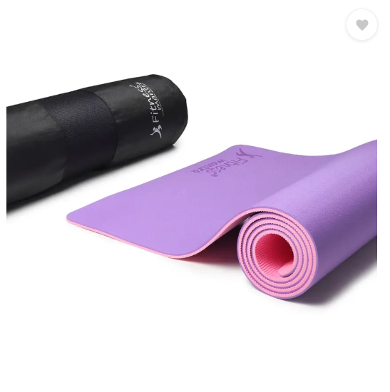 Fitness Mantra Premium TPE Dual Color Anti-Slip with Cover Bag| Purple + Pink| 6 mm Yoga Mat