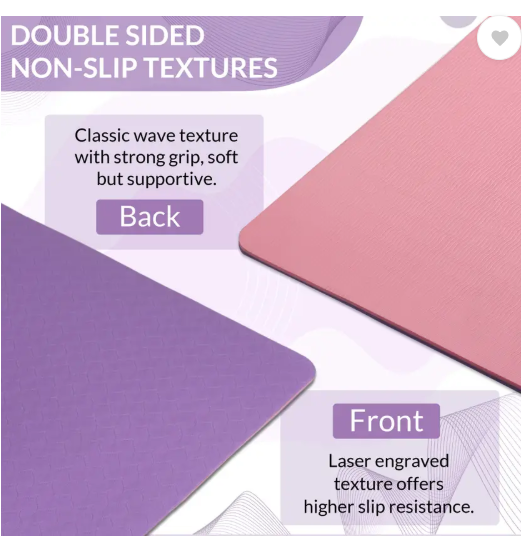 Fitness Mantra Premium TPE Dual Color Anti-Slip with Cover Bag| Purple + Pink| 6 mm Yoga Mat