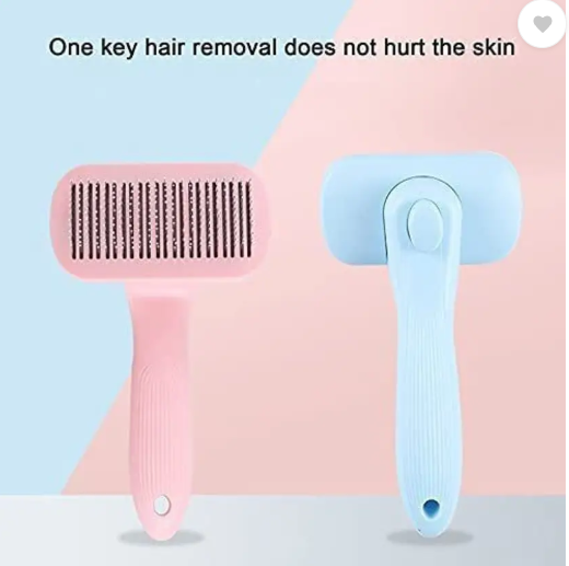 Kamini Enterprise Pet Grooming & Cleaning Slicker Brush Self Cleaning Hair Brush For Dogs Cats Shedding Brush Comb With Handle, Dog Hair Brush For German Shepherd Labrador Rottweiler Golden Retriever (1ps/Multicolour) Slicker Brushes for Dog & Cat