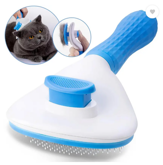 Emily Pets Pet Comb Stainless Steel Pin Dog Grooming Brush-Medium (Blue) Slicker Brushes for Dog & Cat