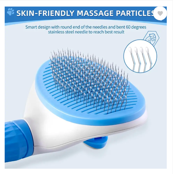 Emily Pets Pet Comb Stainless Steel Pin Dog Grooming Brush-Medium (Blue) Slicker Brushes for Dog & Cat