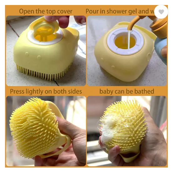PET HOOD Dog Bath Brush (Combo of 2) Pet Grooming Puppy Accessories Plain/ Bristle Brushes for Dog & Cat