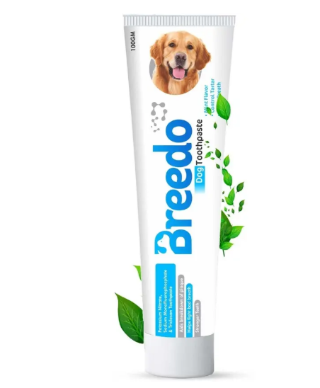 Breedo (Combo of 4) Dog Toothpaste + Teeth Brush + Comb + Slicker For All Breed Dogs Basic Comb for Dog & Cat, Dog, Monkey, Rabbit, Hamster