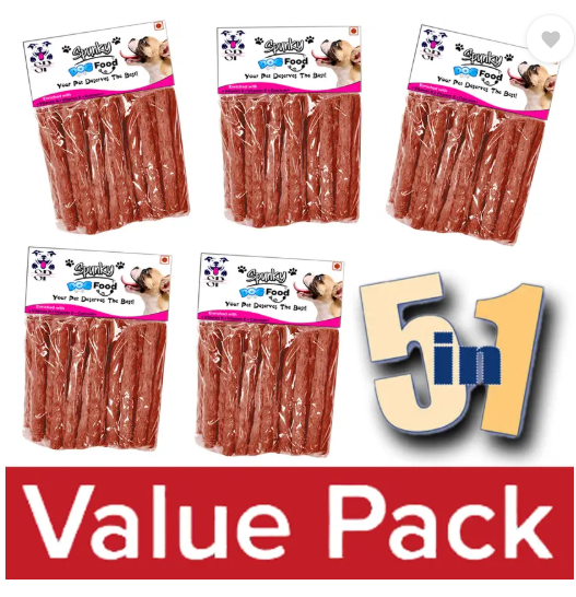 Spunky pets Dog Treat Pack of 450 Grams - Premium Mutton Chewsticks, Mutton 0.45 kg Dry Young, Adult Dog Food