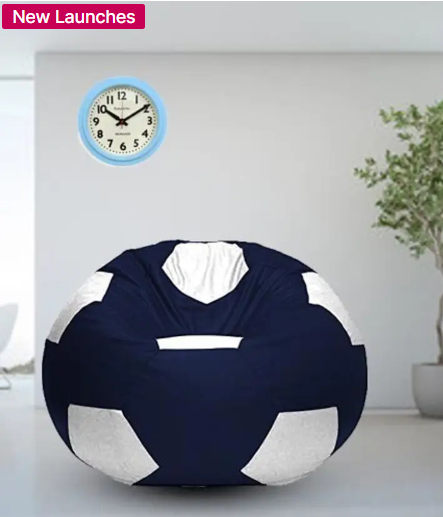 Coaster Shine XL Pouffe Bean Bag Cover (Without Beans)  (Clear, White)