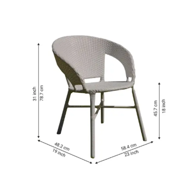 Wooden Street Metal Table & Chair Set (Finish Color - White, Pre-assembled)