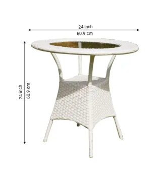 Wooden Street Metal Table & Chair Set (Finish Color - White, Pre-assembled)
