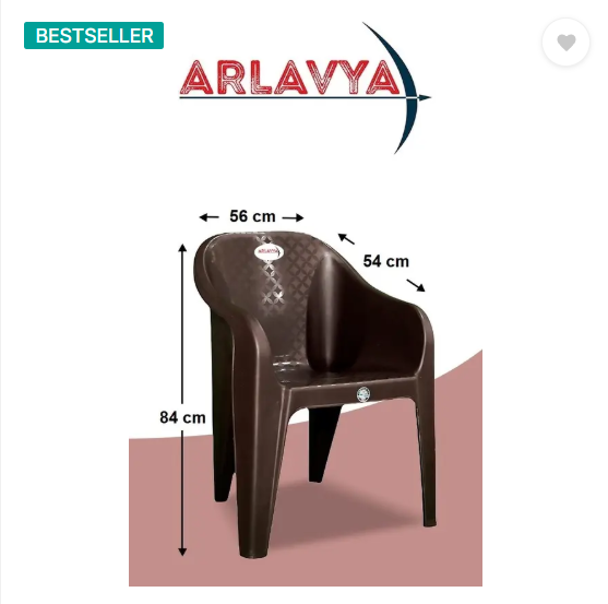ARLAVYA Mario Model for Home, Garden, Office, Cafeteria Plastic Outdoor Chair (Brown, Set of 6, Pre-assembled)