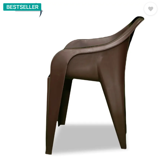 ARLAVYA Mario Model for Home, Garden, Office, Cafeteria Plastic Outdoor Chair (Brown, Set of 6, Pre-assembled)