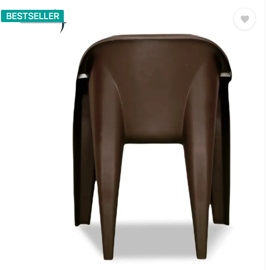 ARLAVYA Mario Model for Home, Garden, Office, Cafeteria Plastic Outdoor Chair (Brown, Set of 6, Pre-assembled)