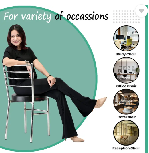 GOYALSON Dining chair for home office restaurants hotels Metal Dining Chair  (Set of 6, Finish Color - black)