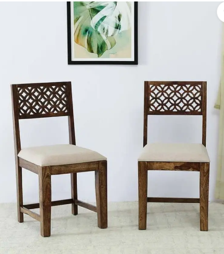 Allie Wood Rosewood (Sheesham) Solid Wood Dining Chair  (Set of 2, Finish Color - Provincial Teak Finish)