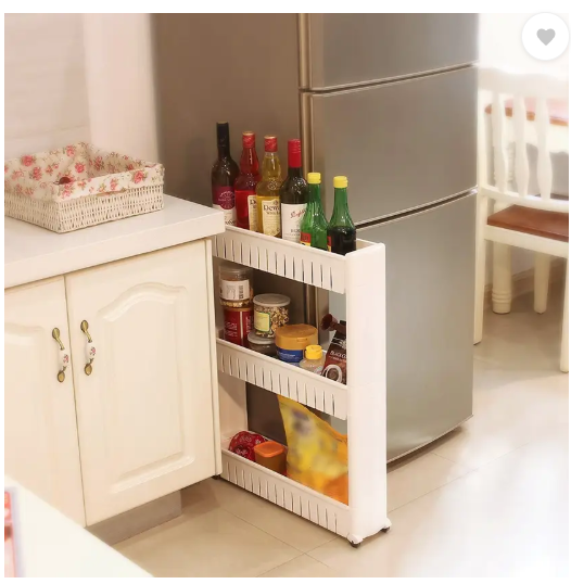 FLIPZON 3 Tier Slim Multipurpose Storage Rack Plastic Kitchen Trolley  (DIY(Do-It-Yourself))