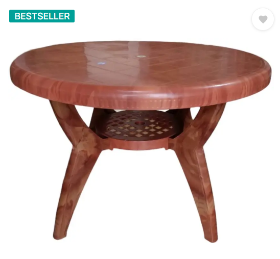 AAMROSE Plastic 4 Seater Dining Table  (Finish Color - TEAKWOOD, DIY(Do-It-Yourself))