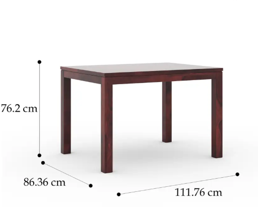 Allie Wood Sheesham ( Rosewood ) Solid Wood 4 Seater Dining Set (Finish Color -Walnut, DIY(Do-It-Yourself))