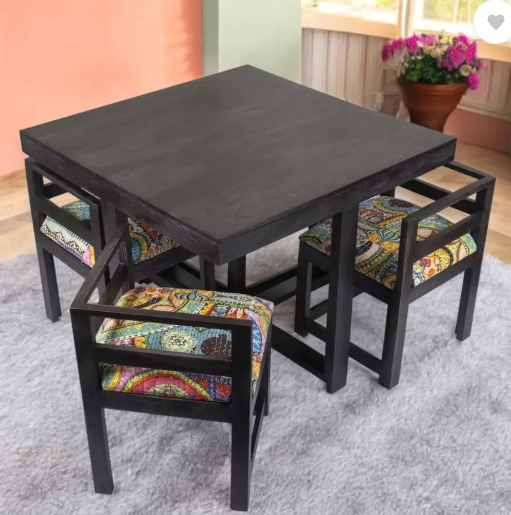 Ikiriya Kingston Rosewood ( Sheesham ) Solid Wood 4 Seater Dining Table (Finish Color - Mahogany, DIY(Do-It-Yourself))