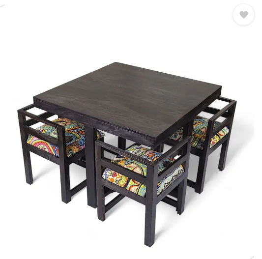 Ikiriya Kingston Rosewood ( Sheesham ) Solid Wood 4 Seater Dining Table (Finish Color - Mahogany, DIY(Do-It-Yourself))