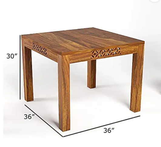 Custom Decor Solid Wood 4 Seater Dining Set (Finish Color -Honey Finish, DIY(Do-It-Yourself))