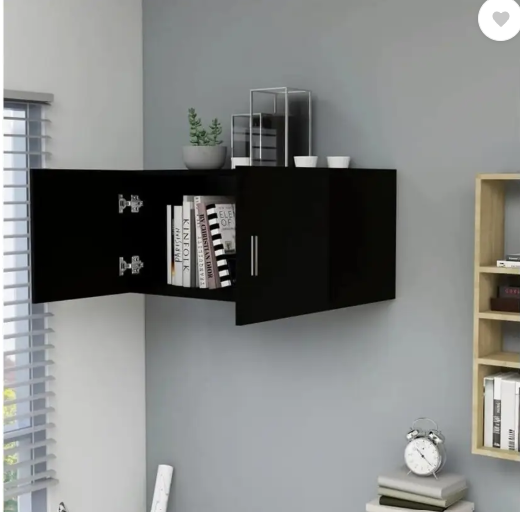 Divysa 2 Door Wall Mounted Kitchen Cabinet for Home Kitchen | Office | Hall Engineered Wood Kitchen Cabinet (Finish Color - Black, DIY(Do-It-Yourself))