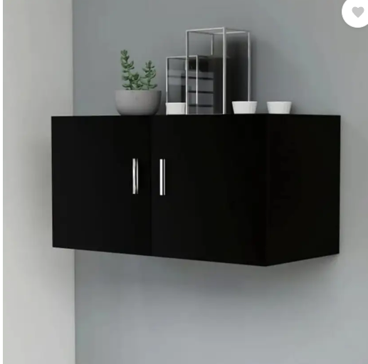 Divysa 2 Door Wall Mounted Kitchen Cabinet for Home Kitchen | Office | Hall Engineered Wood Kitchen Cabinet (Finish Color - Black, DIY(Do-It-Yourself))