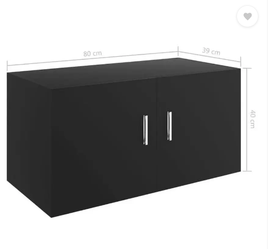 Divysa 2 Door Wall Mounted Kitchen Cabinet for Home Kitchen | Office | Hall Engineered Wood Kitchen Cabinet (Finish Color - Black, DIY(Do-It-Yourself))